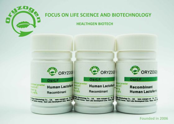 Groter dan 95%-Zuiverheids Recombinant Menselijk Lactoferrin Russetish Gevriesdroogd Poeder 80KD
